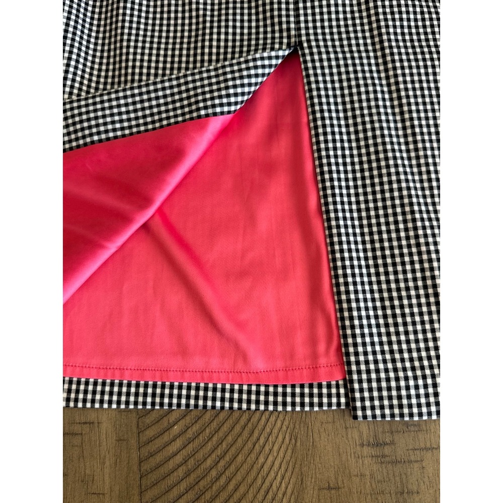 Marciano by Guess Gingham Pencil Skirt Size 2 Black & White with Hot Pink Lining - Picture 5 of 6